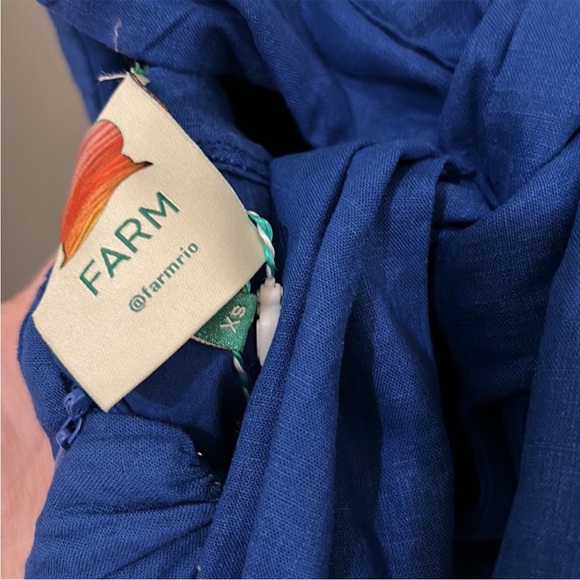 Farm Rio Navy Macaw Embroidered Maxi Dress Navy blue - Picture 12 of 16